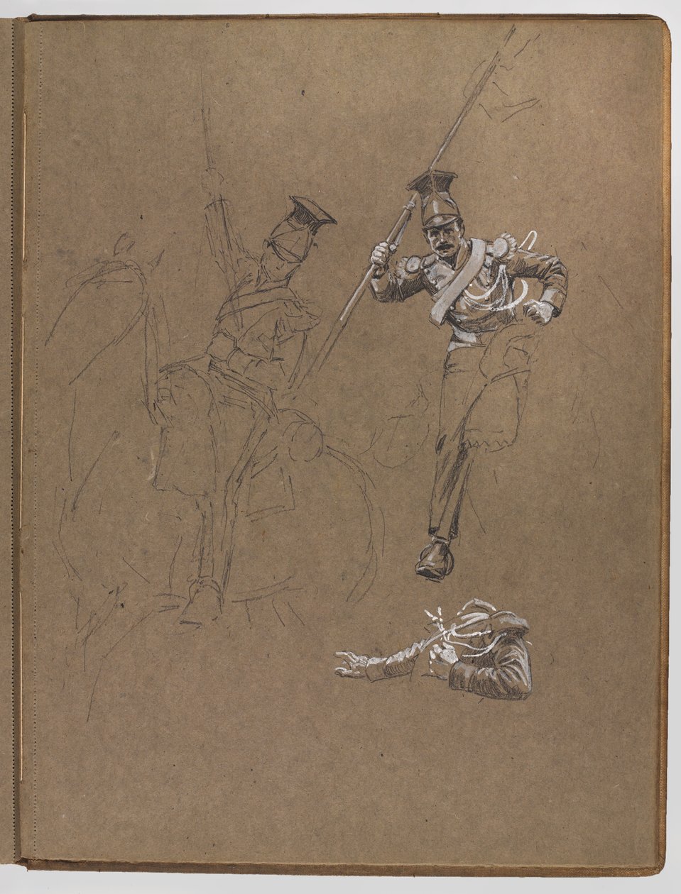 Studier til oliemaleriet, ?Flaget: Albuhera, 16. maj 1811? af William Barnes Wollen