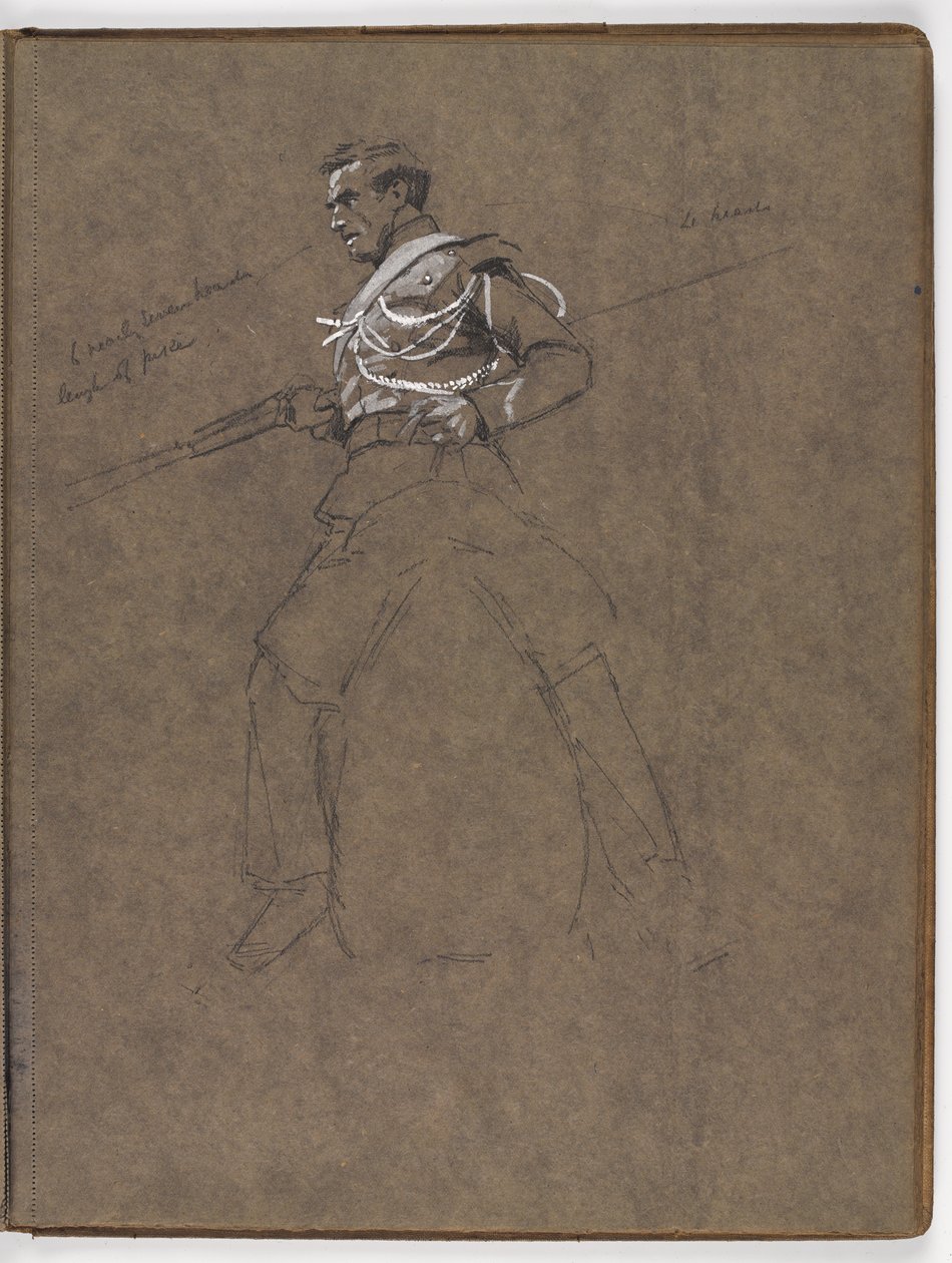 Studie til oliemaleriet af William Barns Wollen, ?Flaget: Albuhera, 16. maj 1811? af William Barnes Wollen