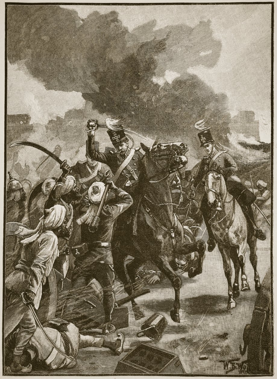 Thackwell at Sobraon, 1846, illustration fra 