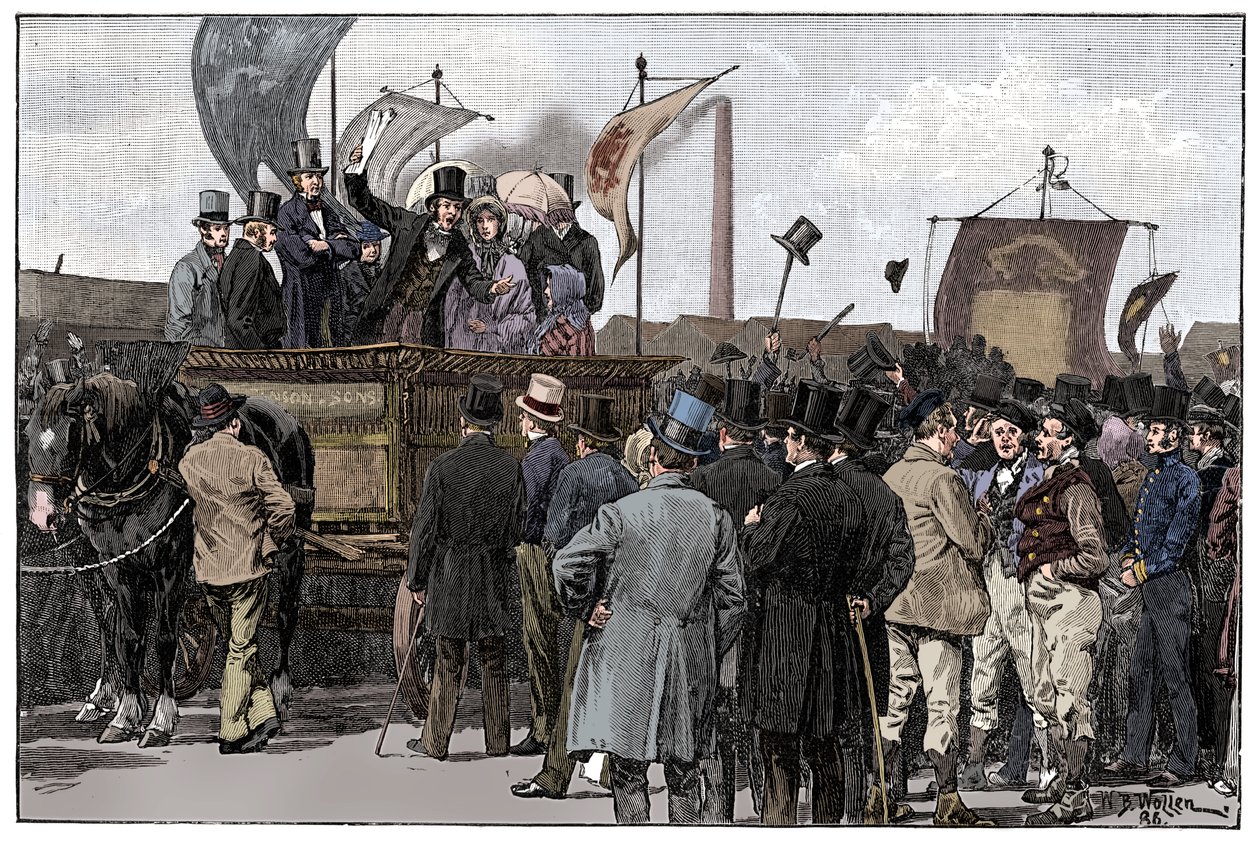 Chartistdemonstrationen på Kennington Common, 1848, 1900 af William Barnes Wollen