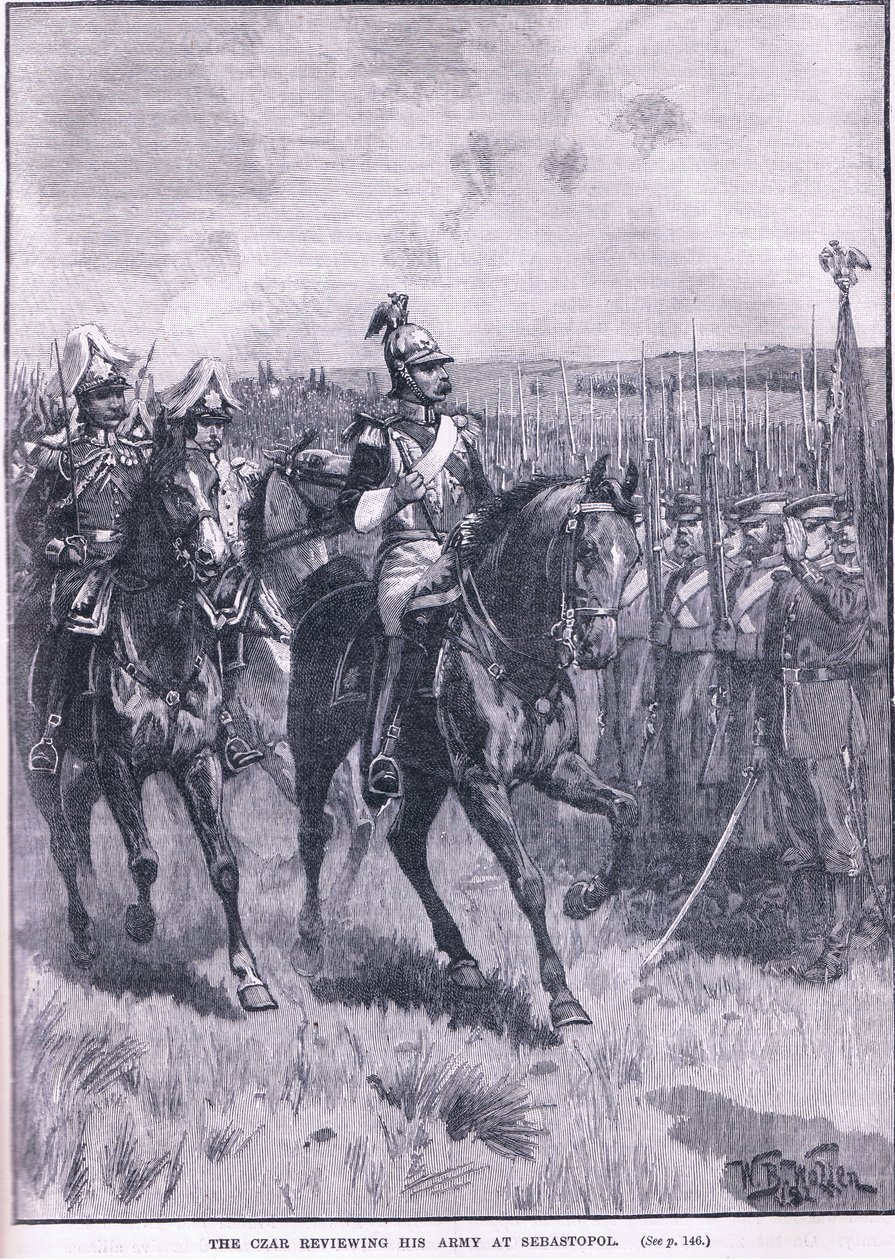 Zaren gennemgår sin hær ved Sebastopol 1856 AD af William Barnes Wollen