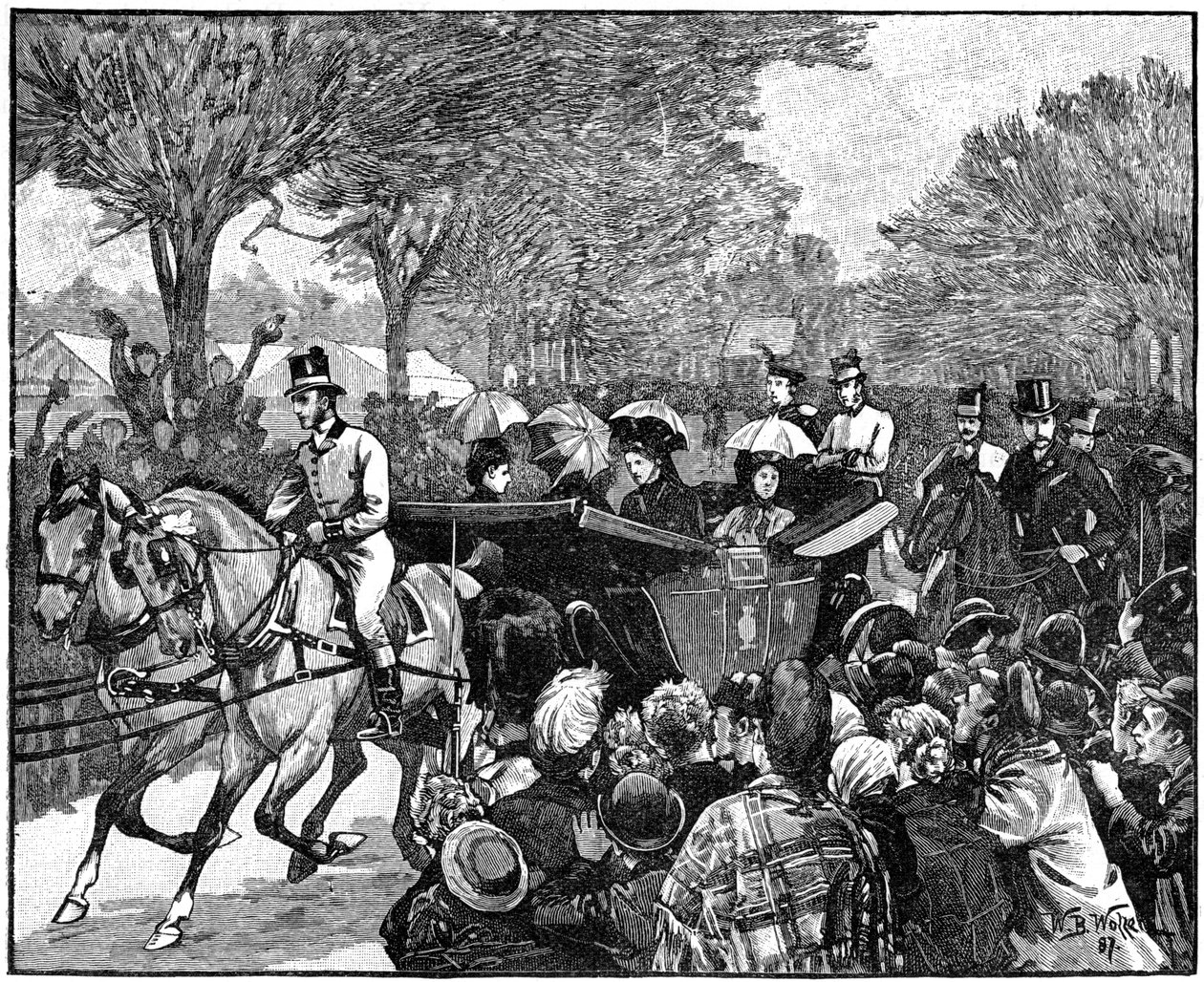 Queens besøger Victoria Park, London, 1887, 1900. af William Barnes Wollen