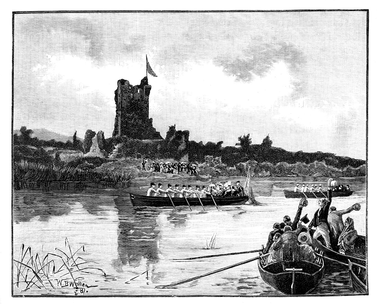 Den kongelige tur i Irland, besøg på Ross Castle, Killarney, 1887 af William Barnes Wollen