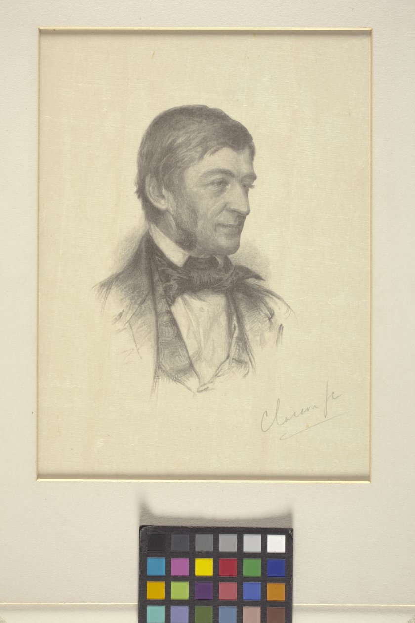 Portræt af Ralph Waldo Emerson (trægravering) af William Baxter Palmer Closson