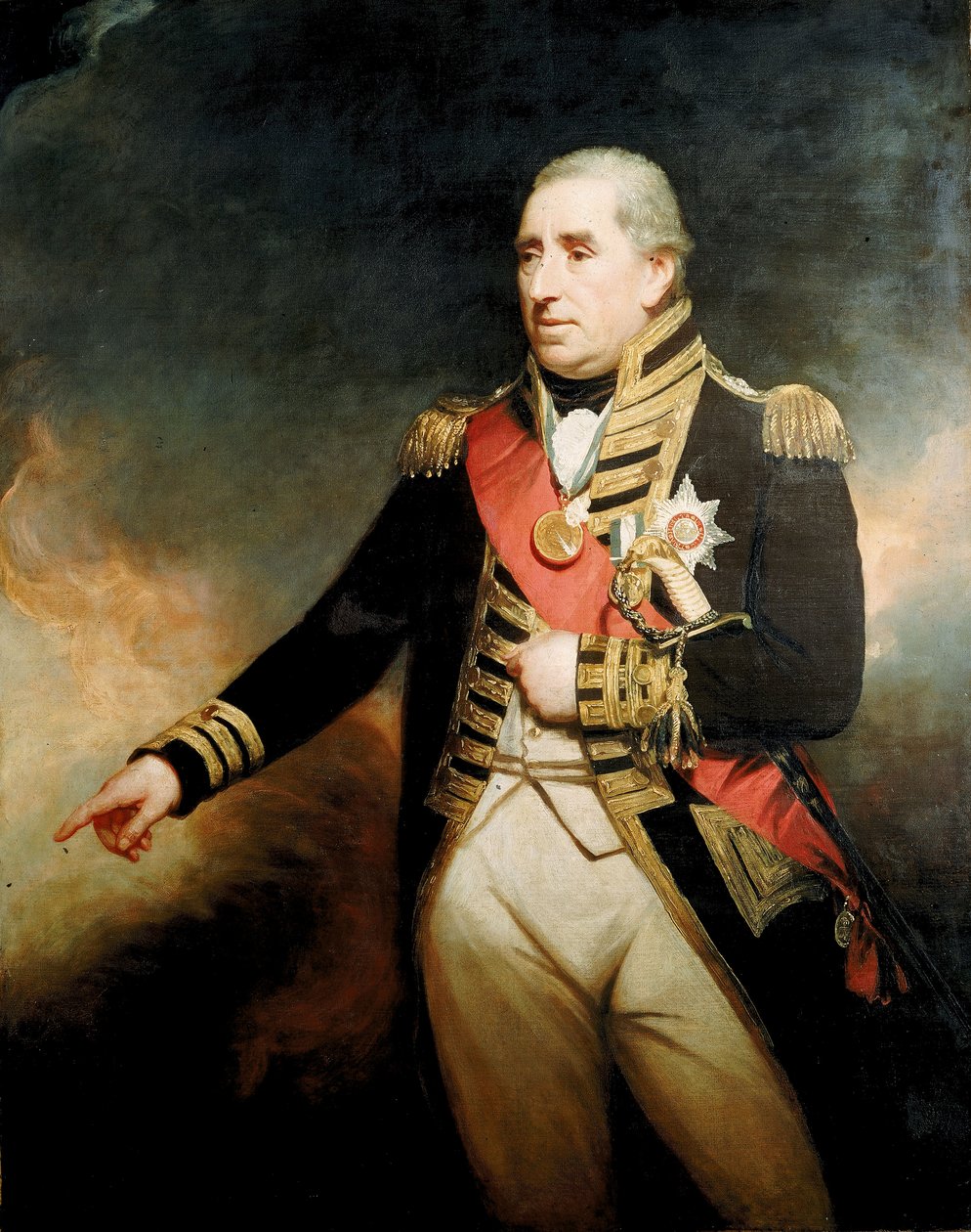 Admiral Sir John Thomas Duckworth (1748-1817), slutningen af det 18. til begyndelsen af det 19. århundrede (oliemaleri) af William Beechey