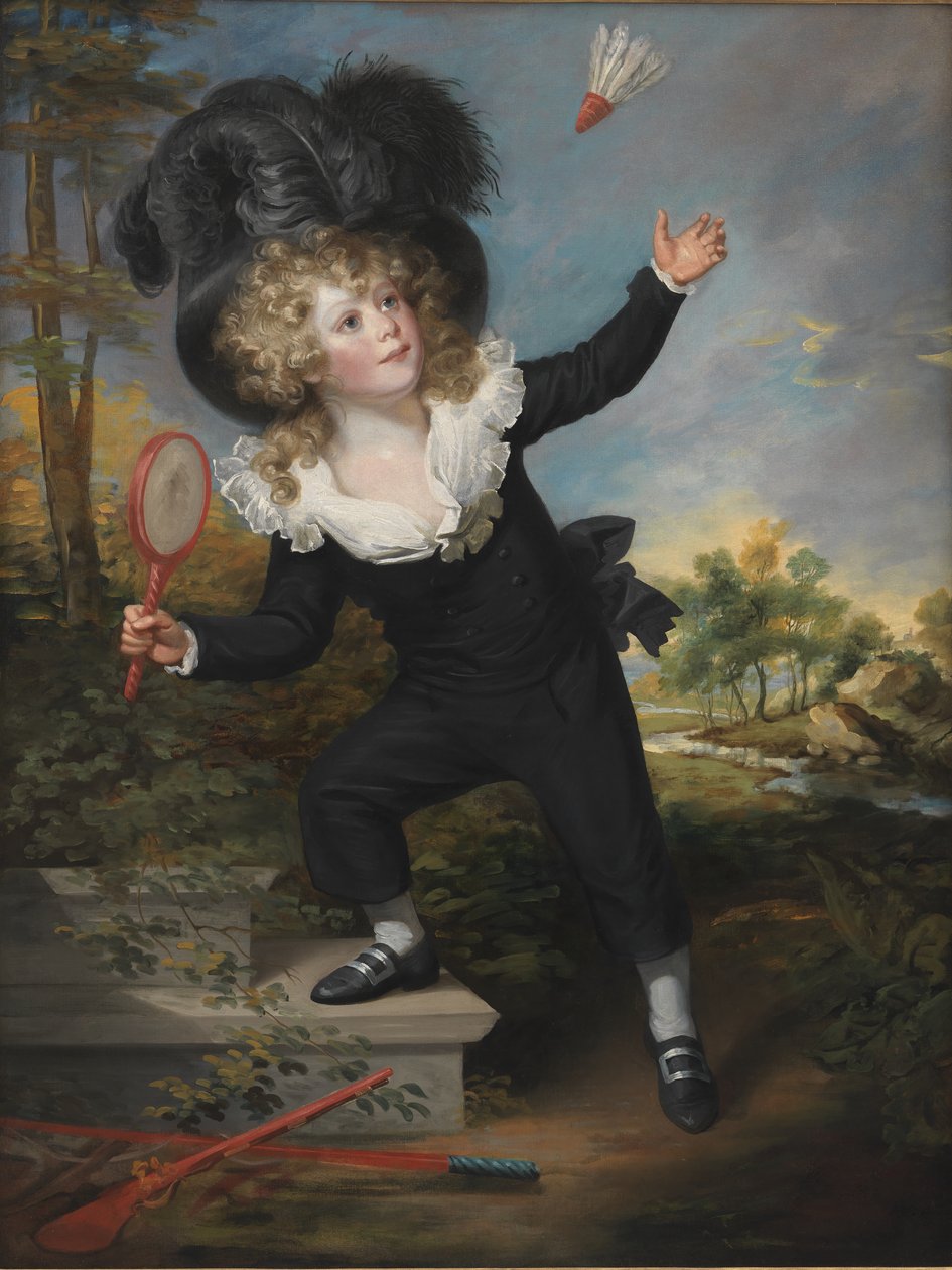 Portræt af Kennett Dixon, der spiller fjerbold af William Beechey
