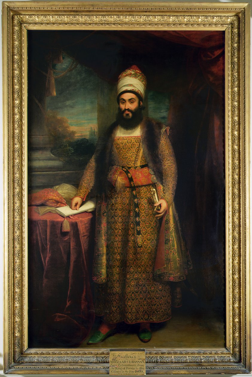 Portræt af Mirza Abul Hassan, persisk ambassadør (1785-1880) Sendt af kongen af Persien til England, 1809 af William Beechey