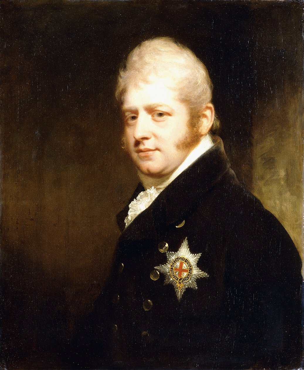Portræt af prins Adolphus Frederick, hertug af Cambridge, brystlængde iført strømpebåndsstjernen, 1808 af William Beechey