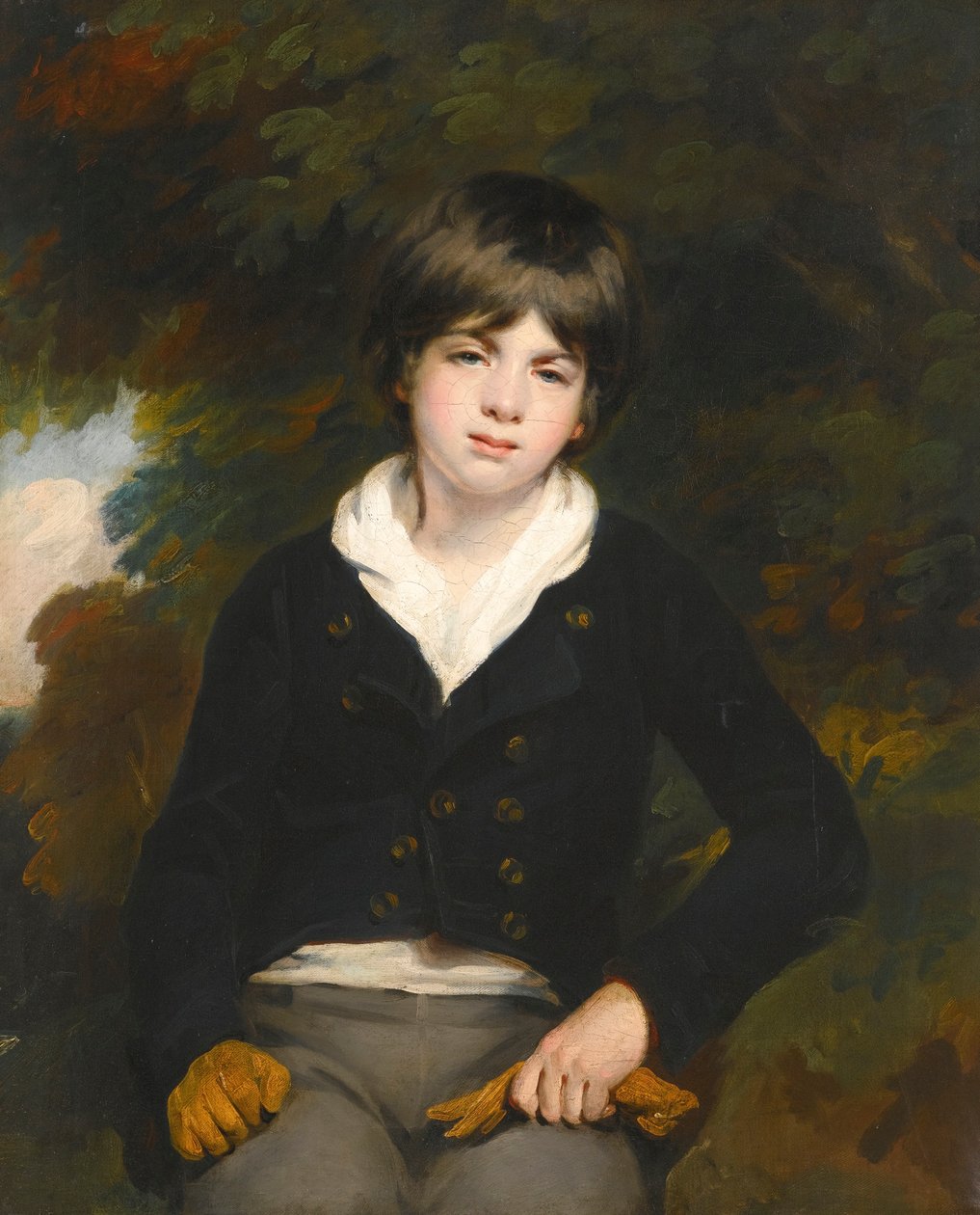 Portræt af en dreng, der siges at være Master Barker af William Beechey