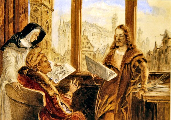 Albrecht Durer i Nürnberg (akvarel på papir) af William Bell Scott