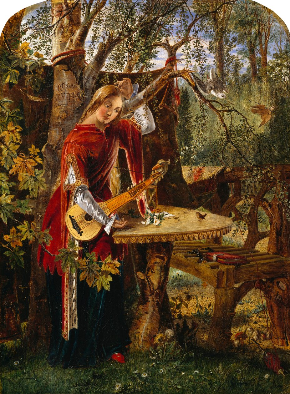 Fair Rosamond Alone in her Bower (olie på lærred) af William Bell Scott