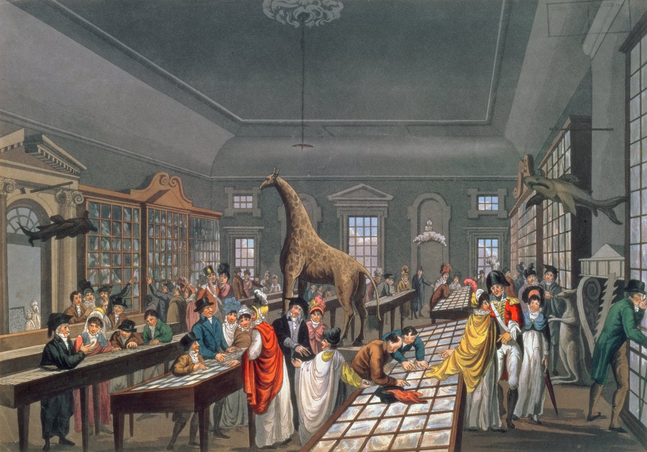 Interiør af den egyptiske hal, Piccadilly, ætset af kunstneren, ca. 1815-25 (akvatint) af William Benjamin Sarsfield Taylor