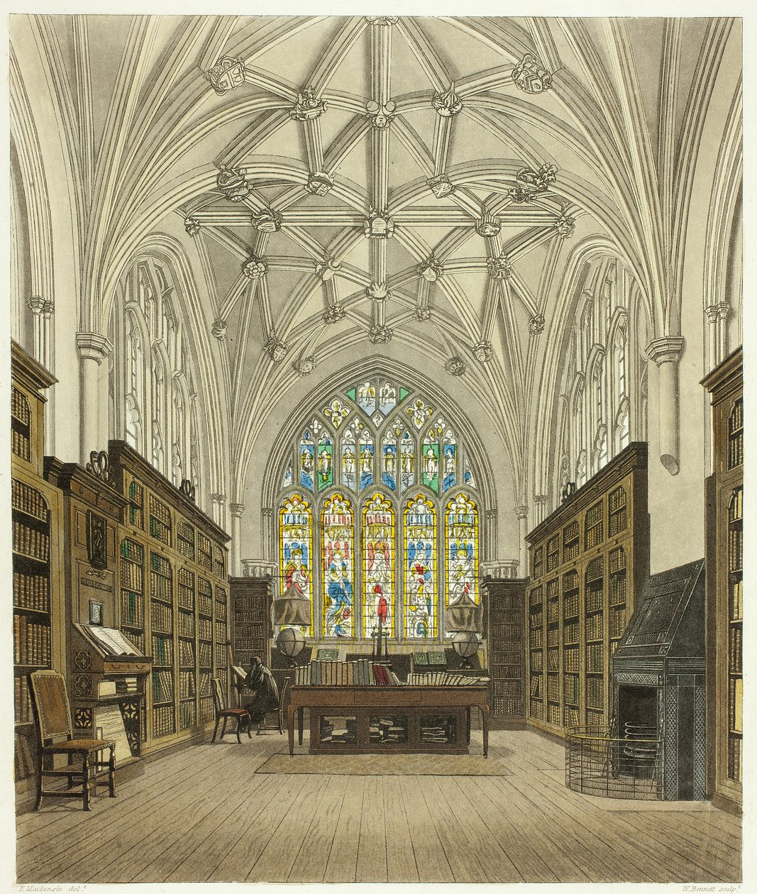 Biblioteket på Winchester College af William Bennett