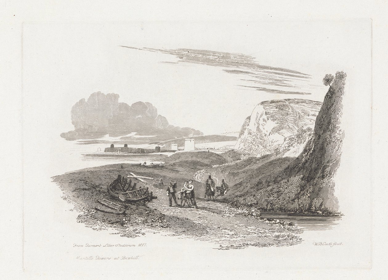 Martello Towers ved Bexhill af William Bernard Cooke