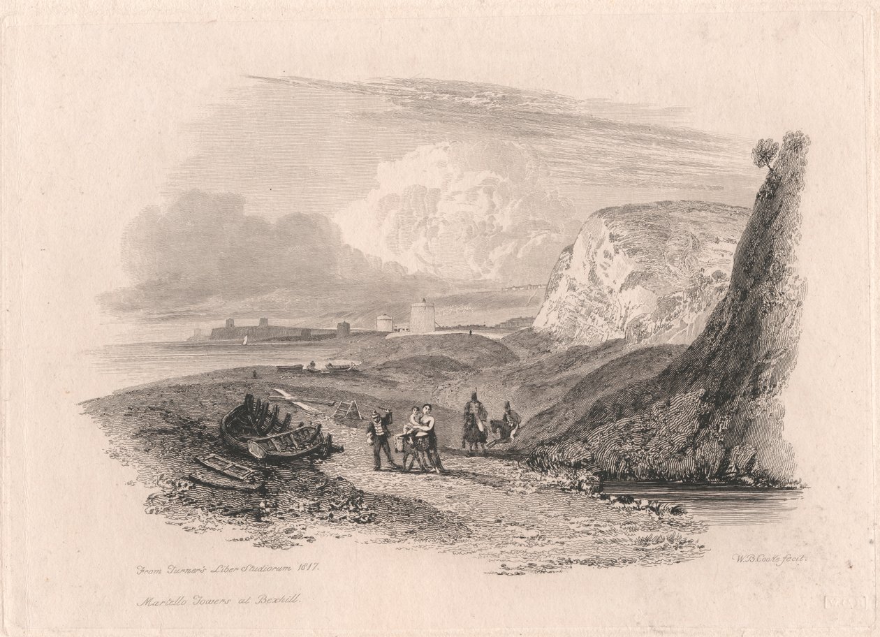 Martello Towers ved Bexhill af William Bernard Cooke