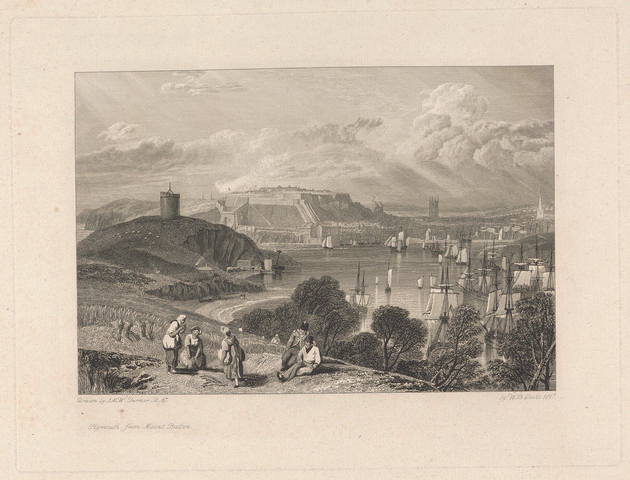 Plymouth, fra Mount Batten af William Bernard Cooke