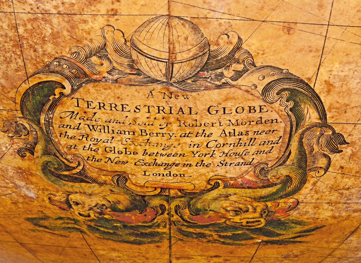 Tidlig engelsk jordklode, ca. 1673 af William Berry
