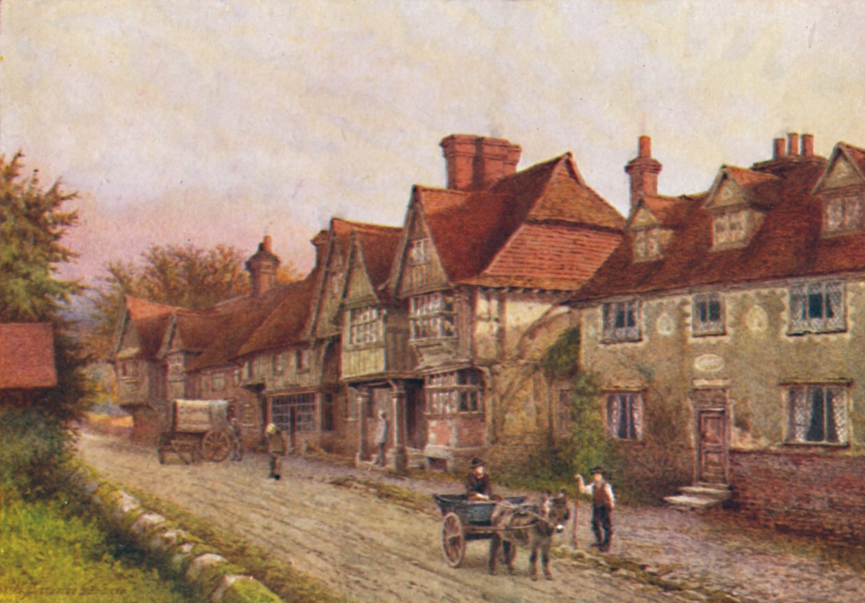 Chiddingstone fra hjørnet af kirkegården, 1907 af William Biscombe Gardner