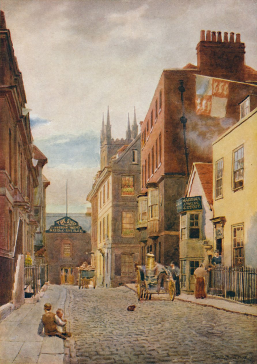 Kirkegade, ser mod syd, c1900 af William Biscombe Gardner