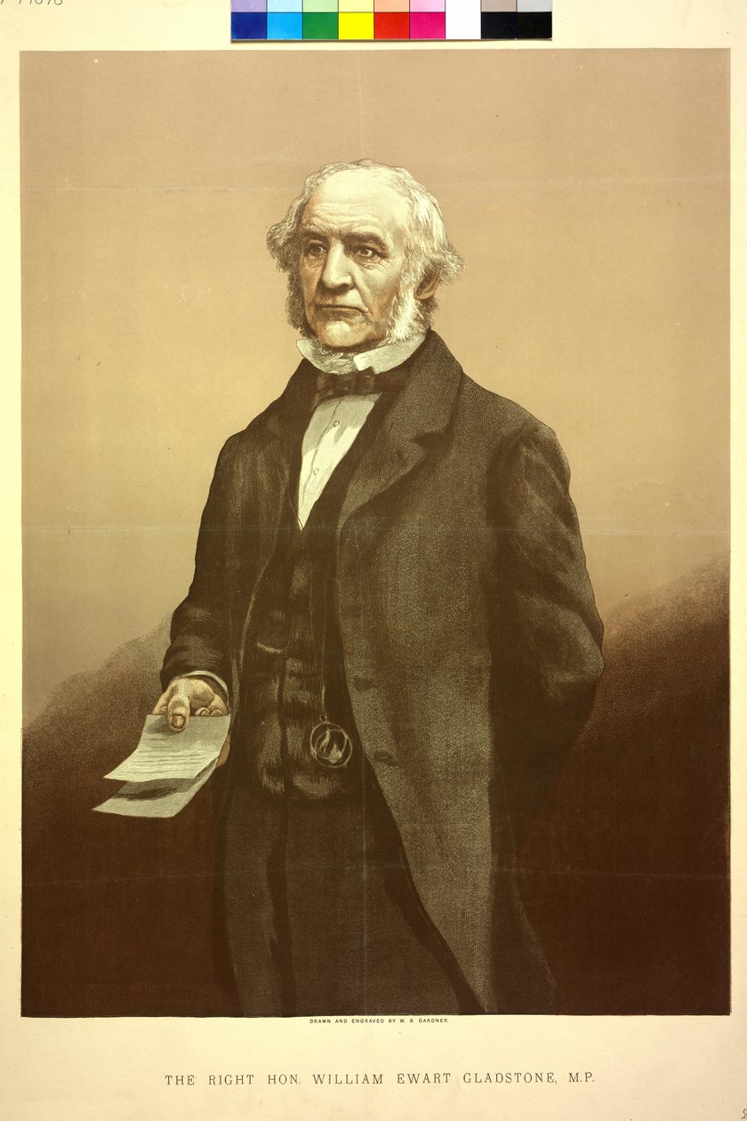 William Gladstone (kobberstik) af William Biscombe Gardner