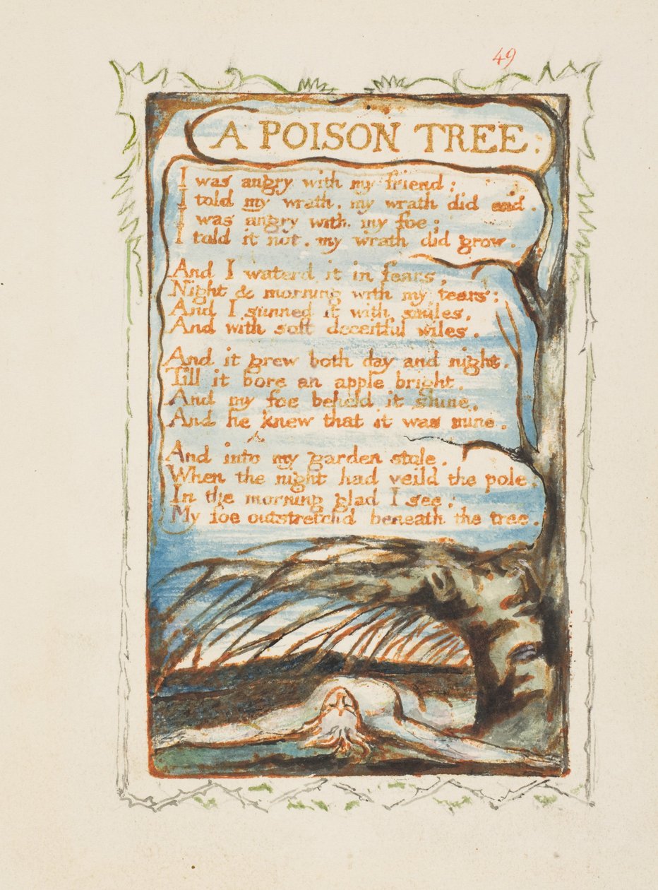Et gifttræ. Sange om uskyld og erfaring, ca 1825 af William Blake