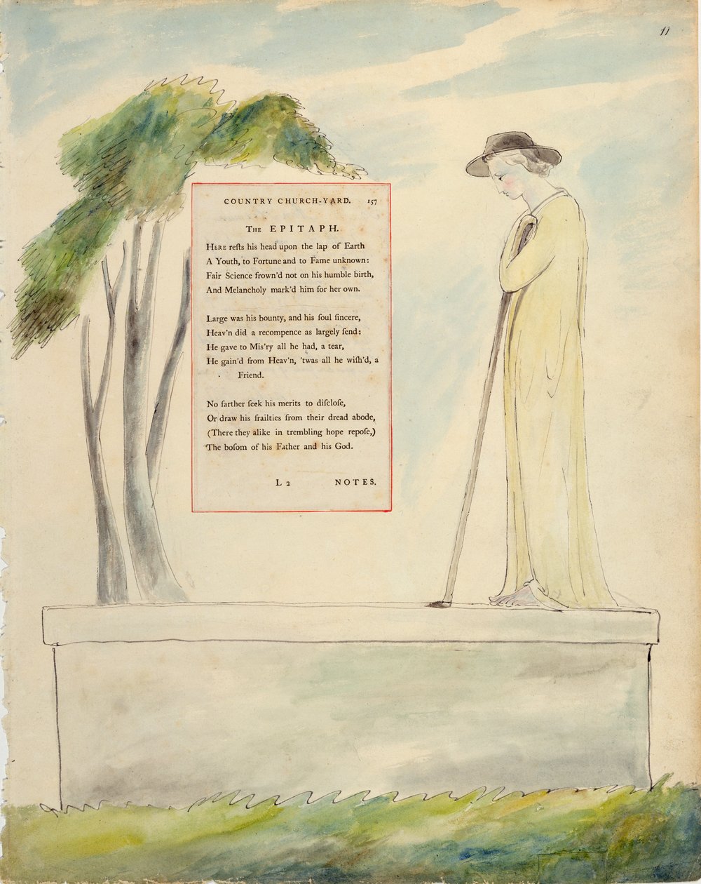A Shepherd Reading the Epitaph, fra Elegy Written in a Churchyard, fra 