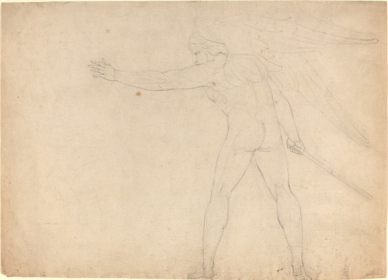 En krigsførende engel [recto] af William Blake
