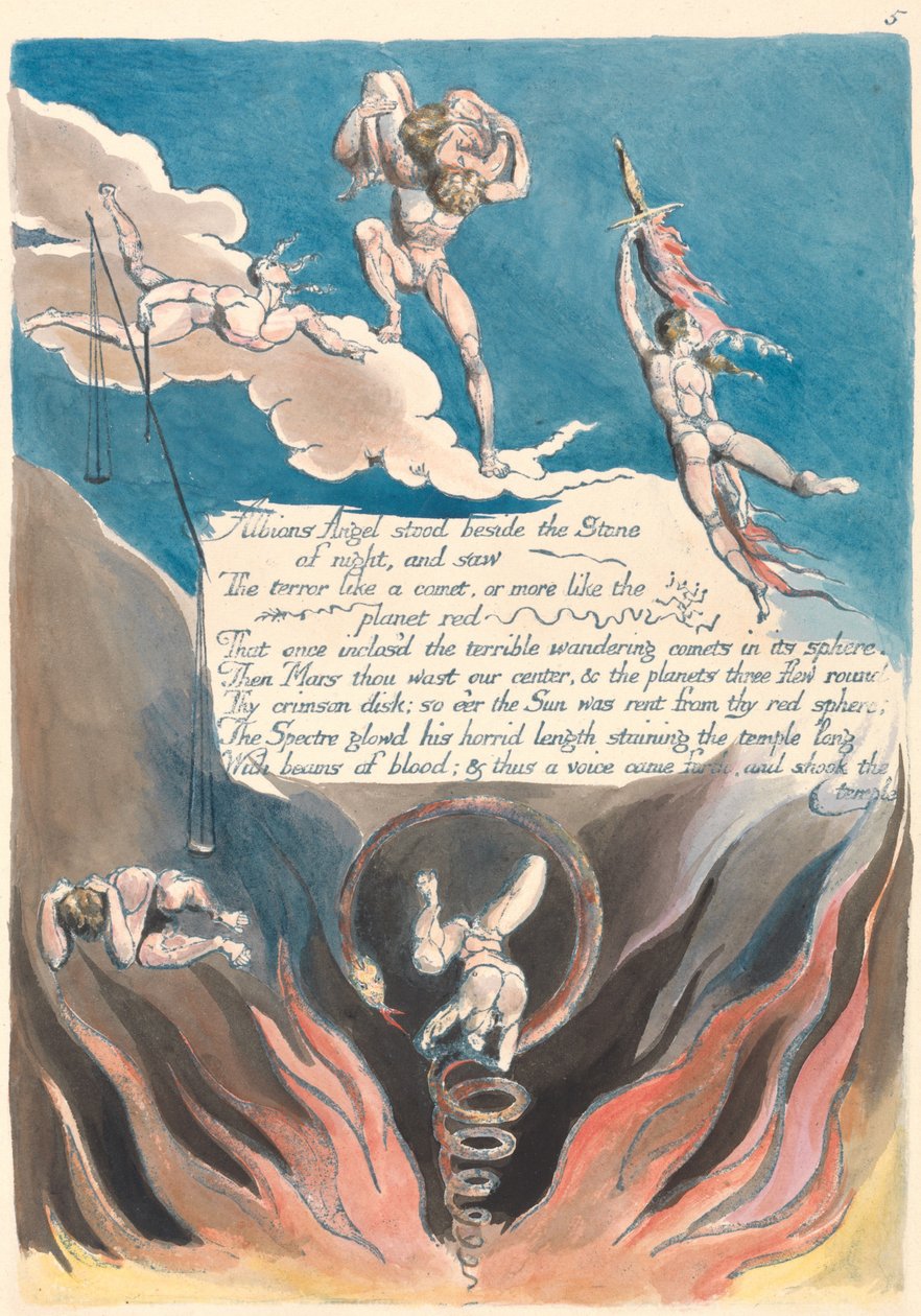Albions Engel stand neben dem Stein der Nacht und sah... (Platte 7) af William Blake