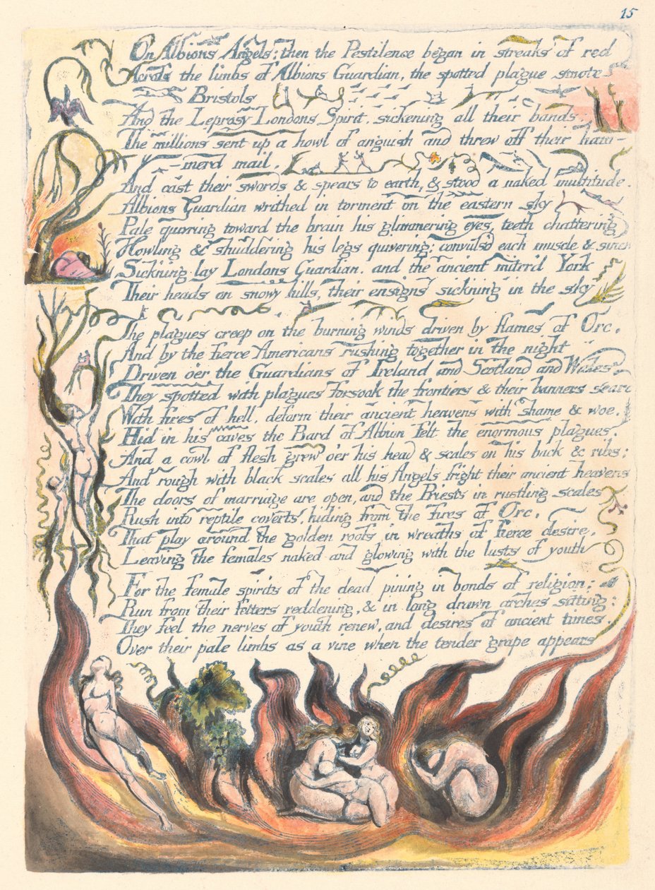 Amerika. En profeti, plade 17, om Albions engle .... af William Blake