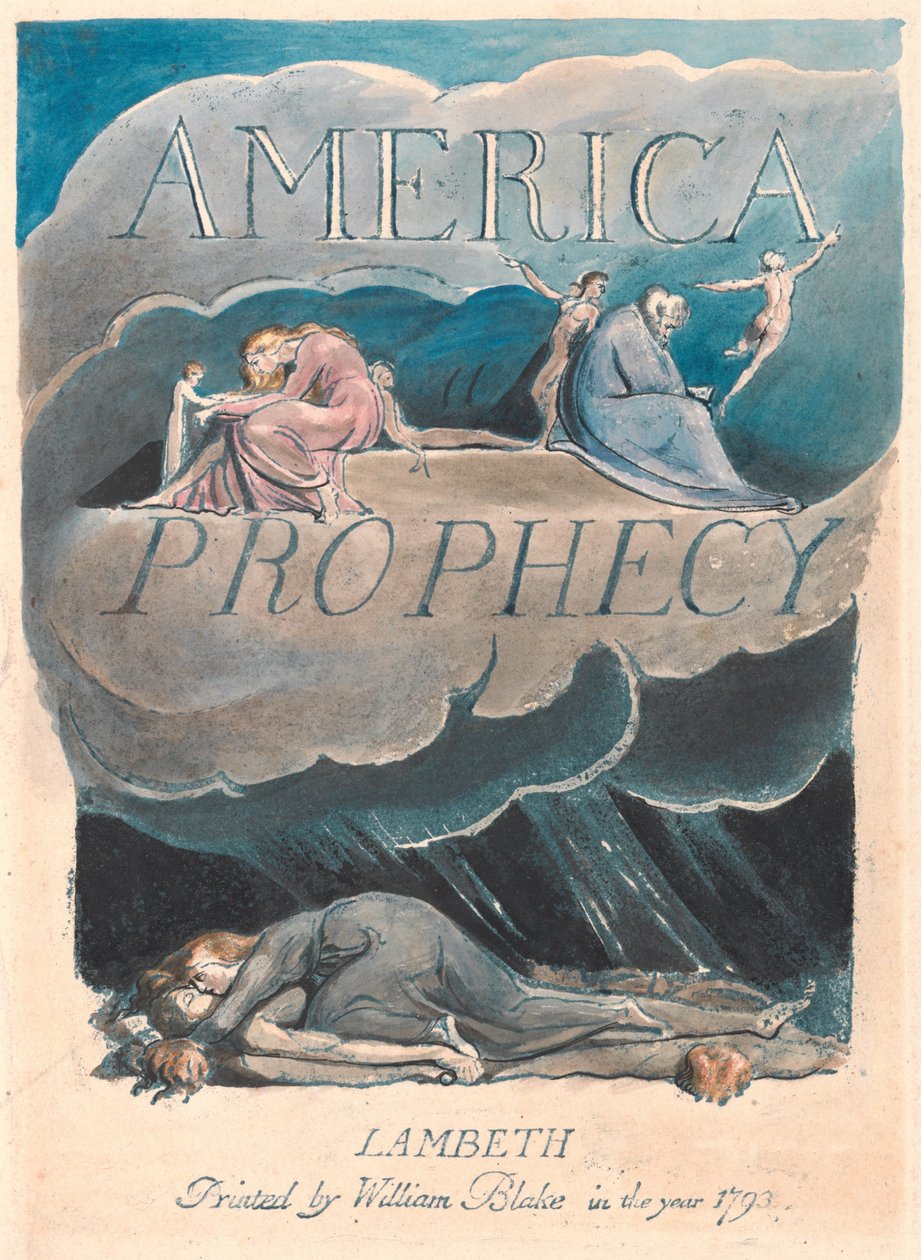 Amerika. En profeti, plade 2, titelside af William Blake