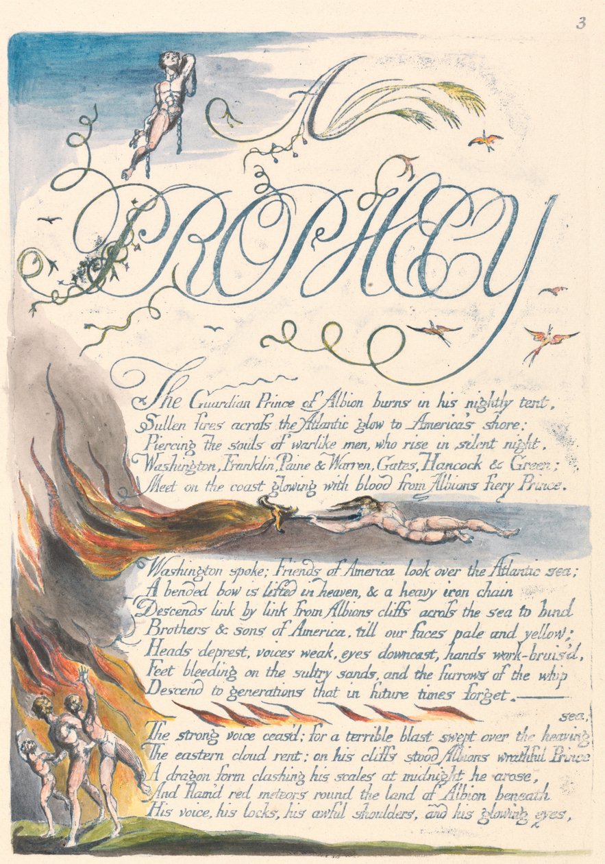 Amerika. En profeti, plade 5, A - Profeti - The Guardian Prince of Albion .... af William Blake