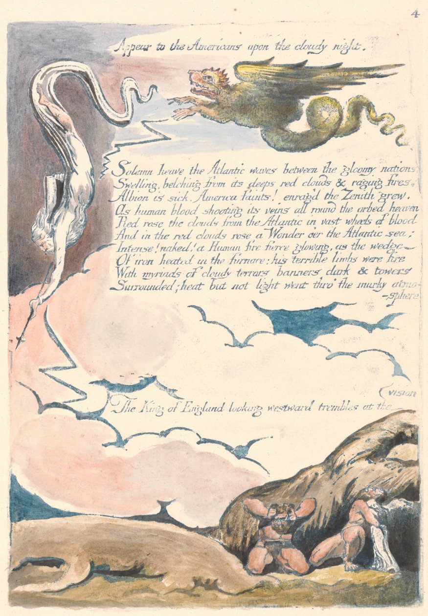 Amerika. En profeti, plade 6, vises for amerikanerne .... af William Blake