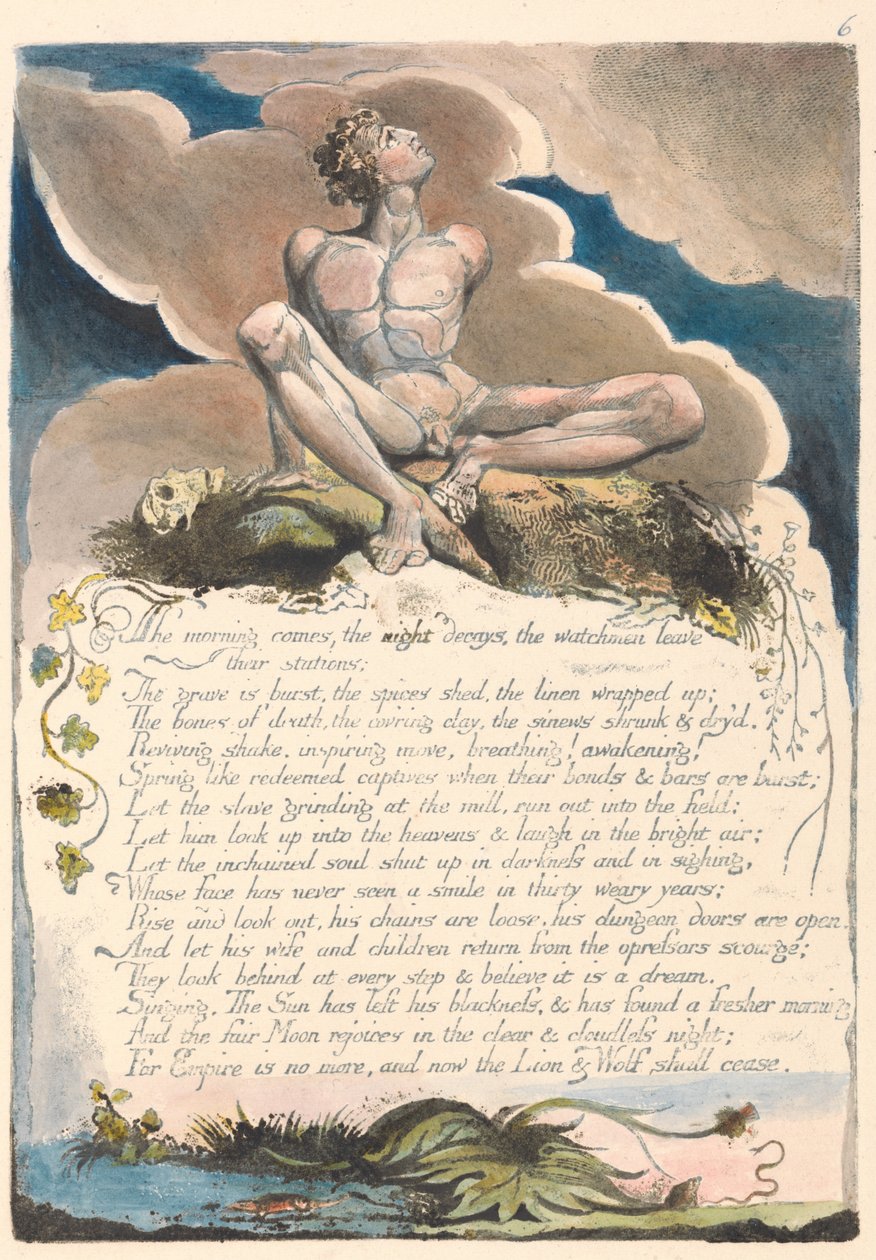 Amerika. En profeti, plade 8, morgenen kommer .... af William Blake