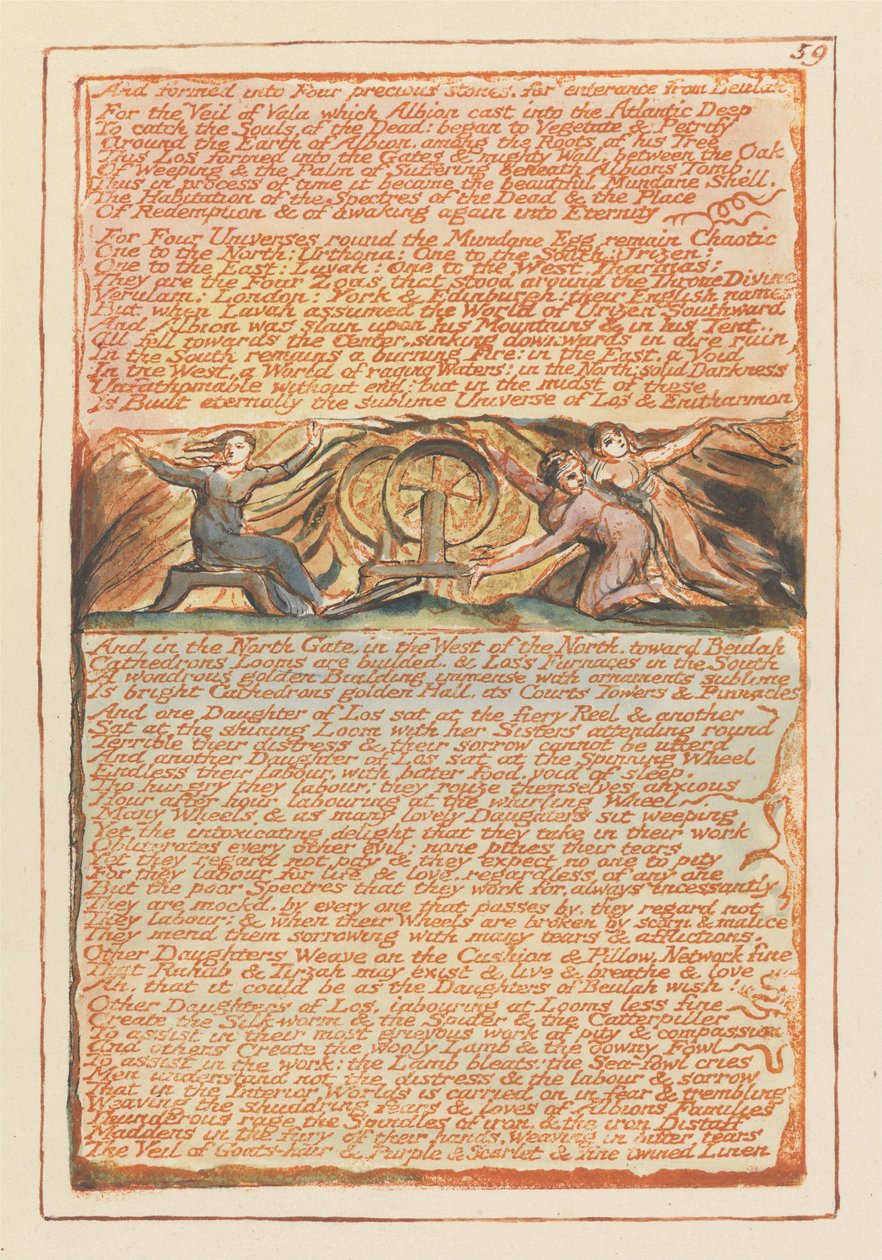 "Und geformt zu vier kostbaren Steinen..." (Platte 59) af William Blake