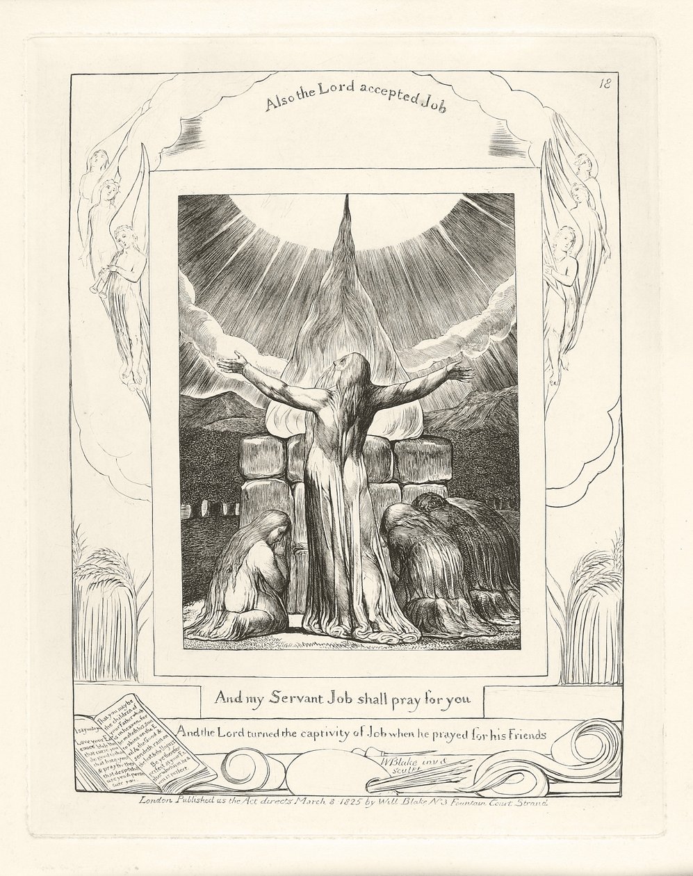 Og min tjener Job skal bede for dig, 1825 af William Blake