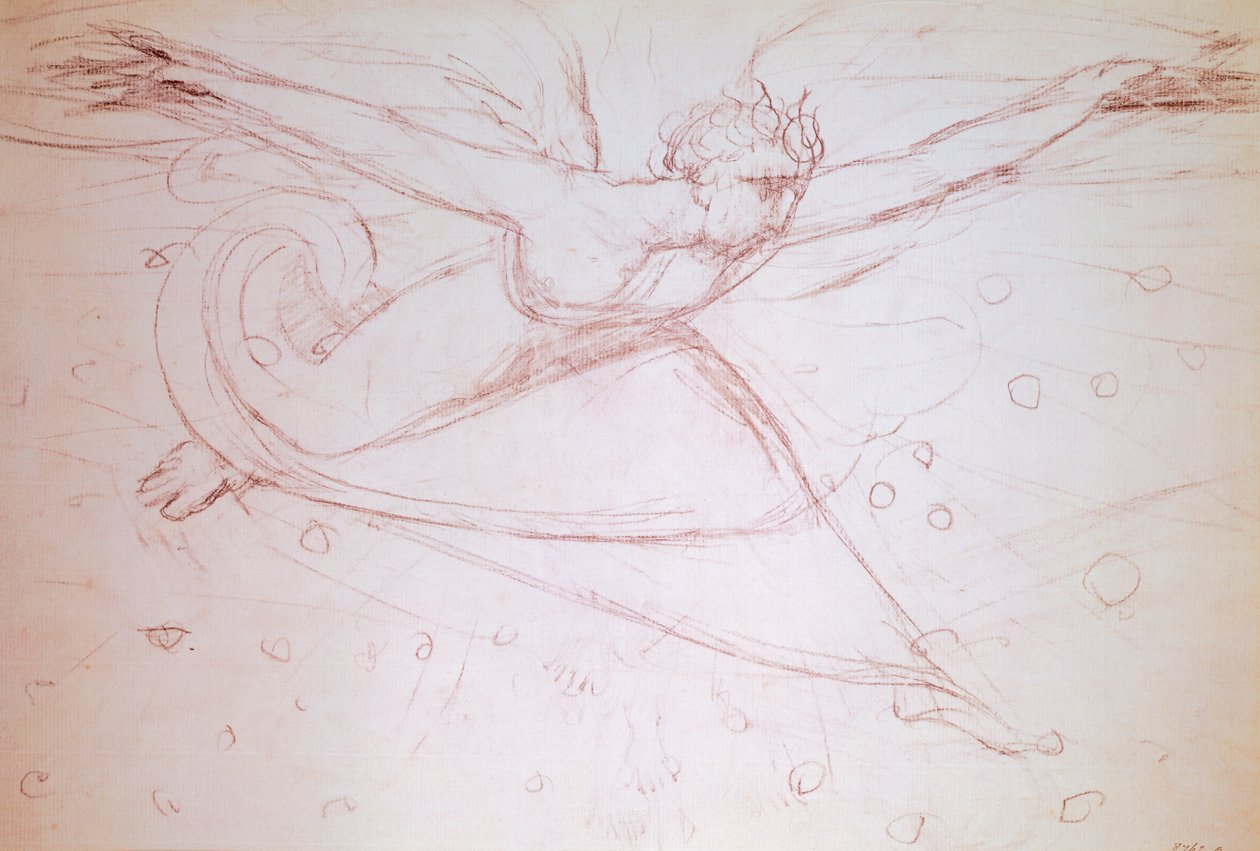 Angel walking, tegning af William Blake (1757-1827) af William Blake