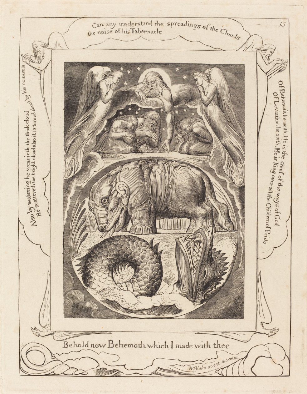 Behemoth og Leviathan af William Blake