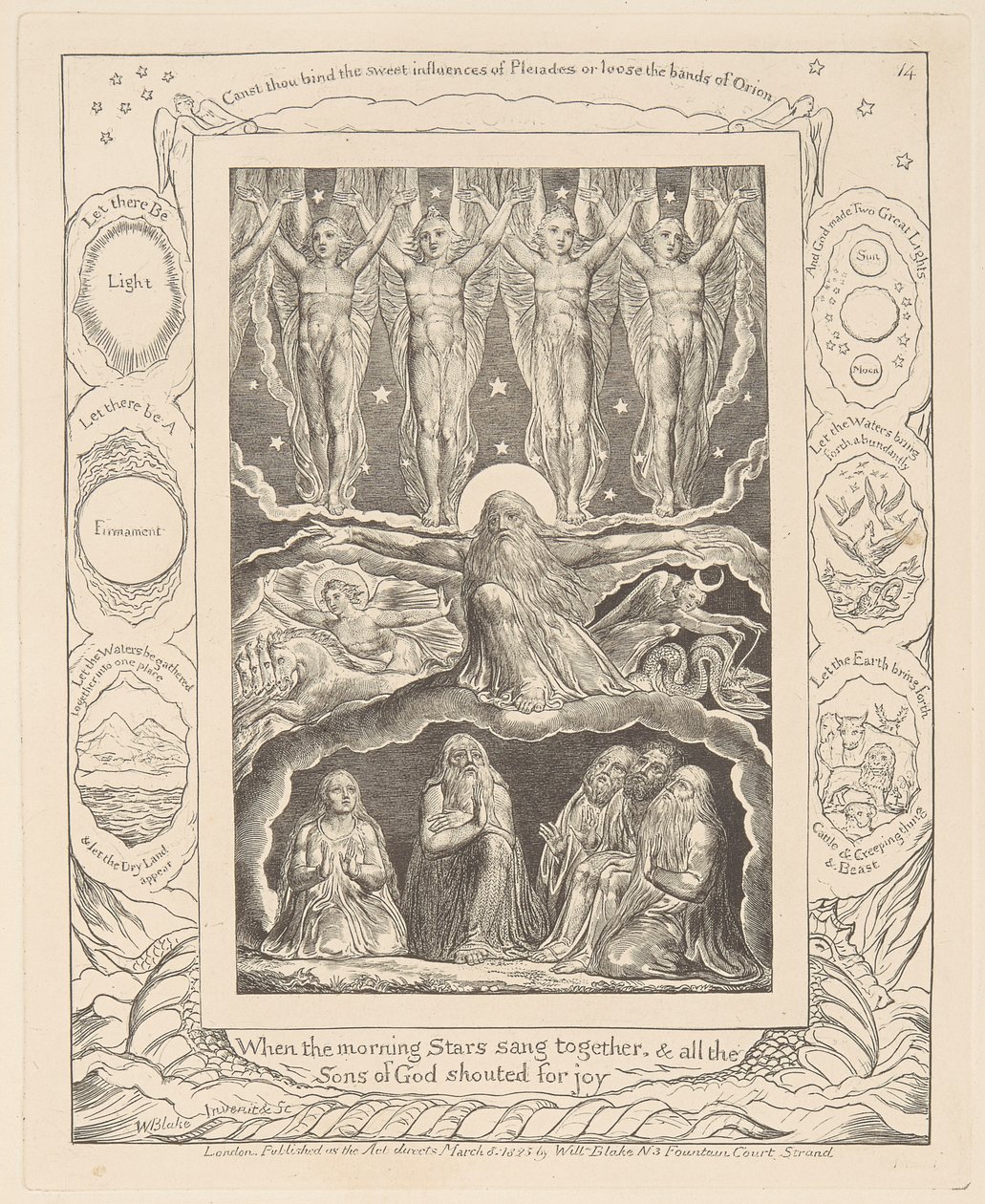Jobs Bog, Plade 14, Da Morgenstjernerne sang sammen af William Blake