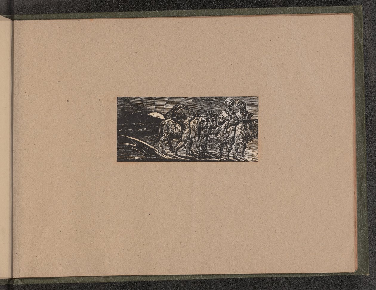 Dreng vender glad tilbage med plov og okser, 1821. af William Blake
