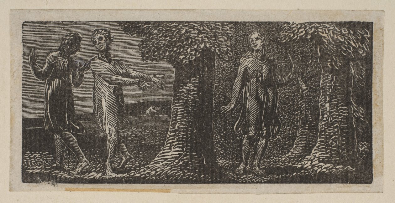 Colinet hånet af Two Boys, fra Thorntons Pastorals of Virgil, 1821. af William Blake