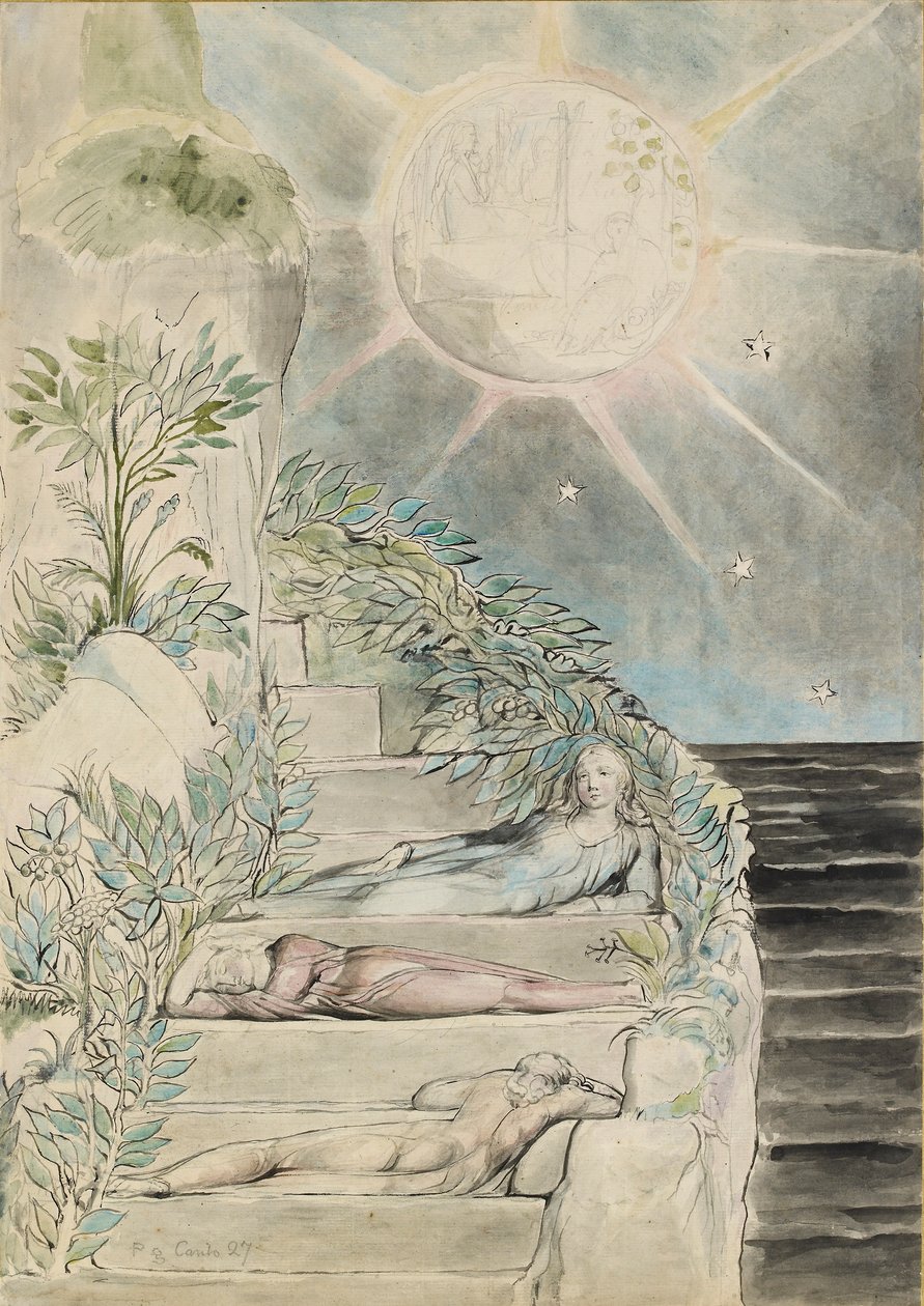 Dante og Statius sover, Virgil ser på illustration til 