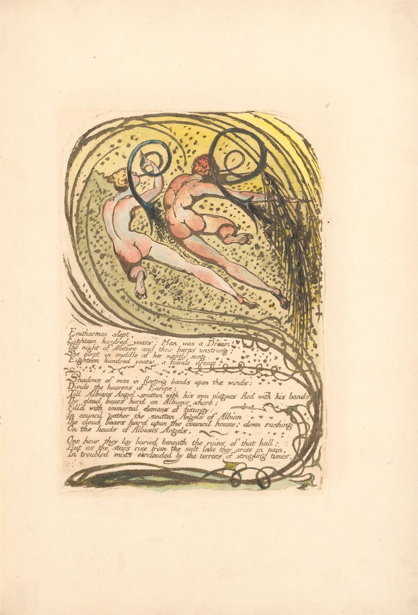 Europa. En profeti, plade 10, Enitharmon sov. . . . (Bentley 12) af William Blake