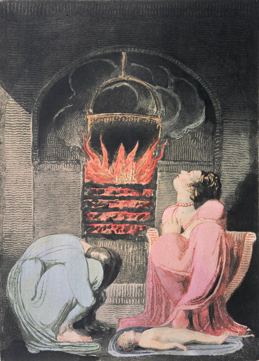 Europa en profeti; Hungersnød, 1794 (relief ætsning, gravering, wc) af William Blake