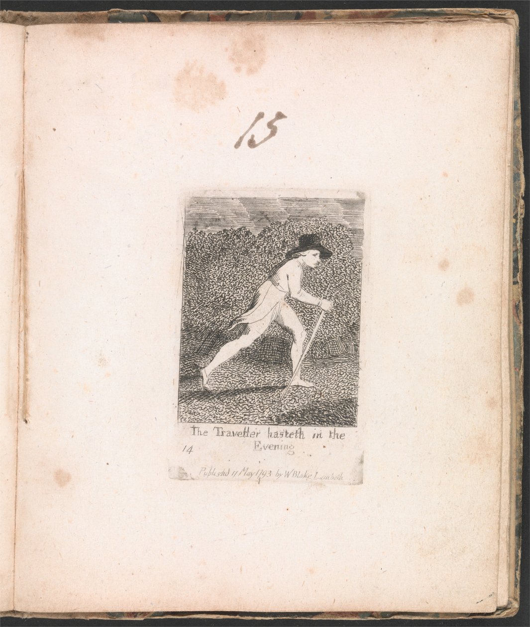 For børn. Paradisets porte, plade 16, den rejsende skynder sig om aftenen af William Blake