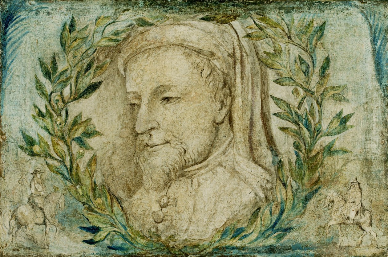 Geoffrey Chaucer, ca. 1800 (tempera på lærred) af William Blake