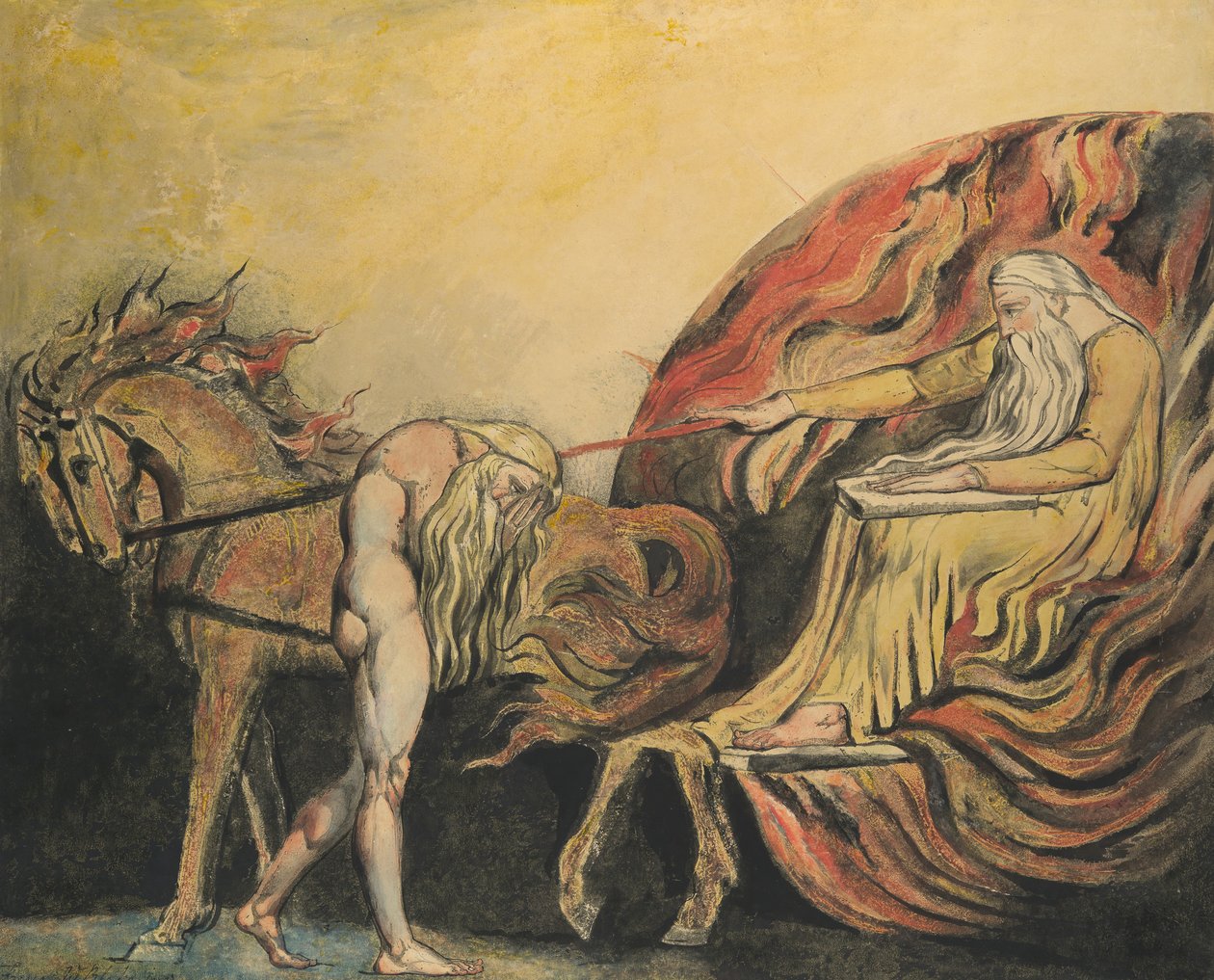 Gud dømmer Adam, ca. 1795. af William Blake