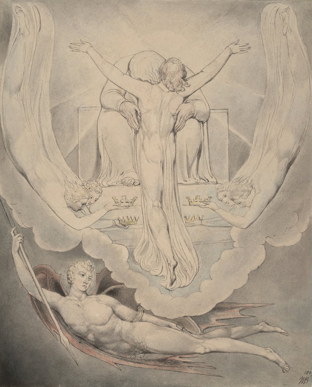 Illustration 3 til Miltons "Paradise Lost": Christ Offers to Redeem Man, 1807 af William Blake