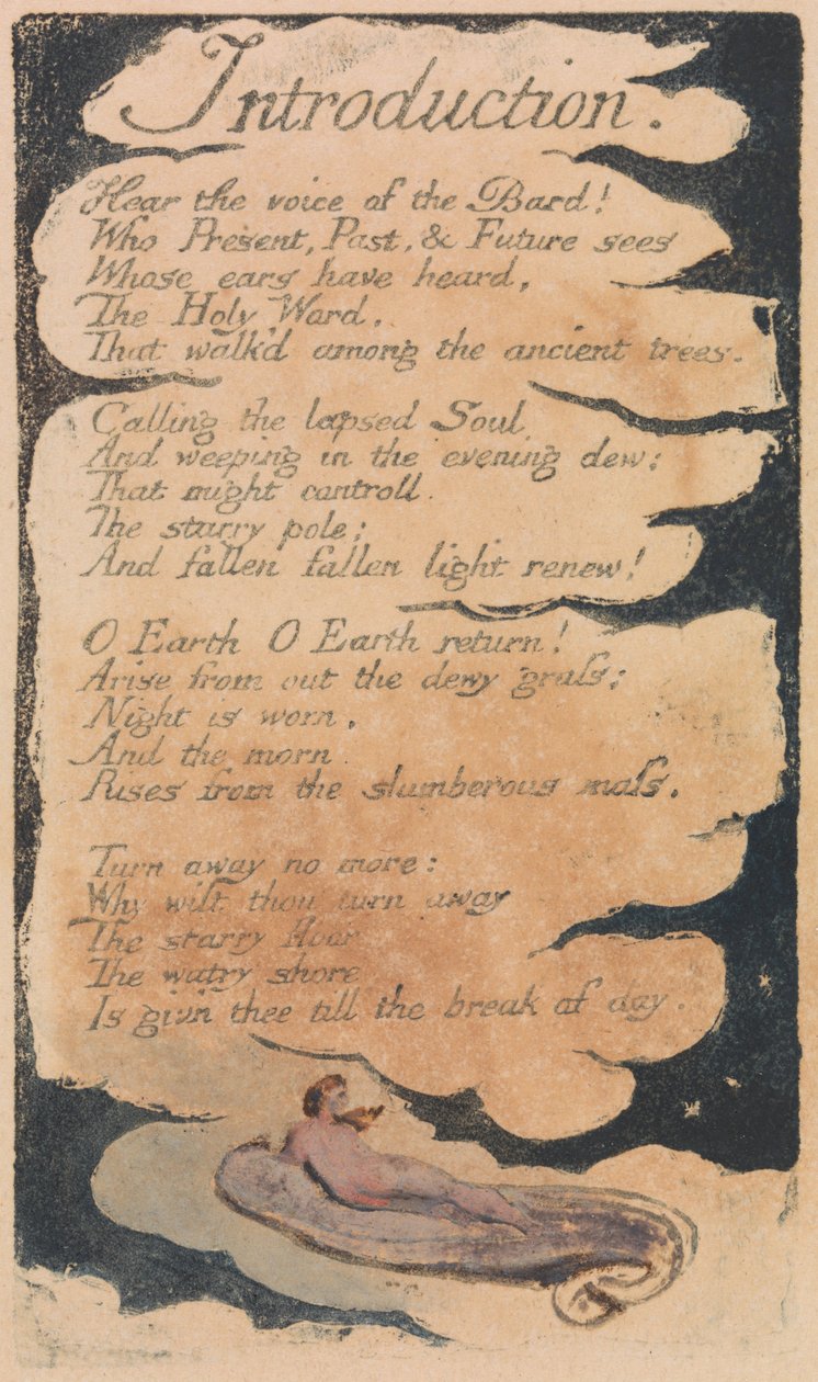 Songs of Innocence and of Experience, Plade 34, "Introduction" (Bentley 30) af William Blake