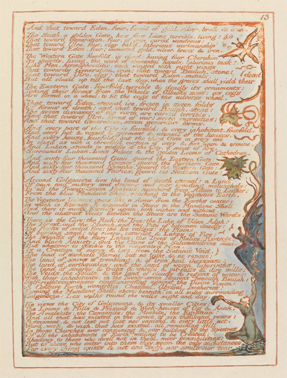 Jerusalem, plade 13, og det mod Eden .... af William Blake