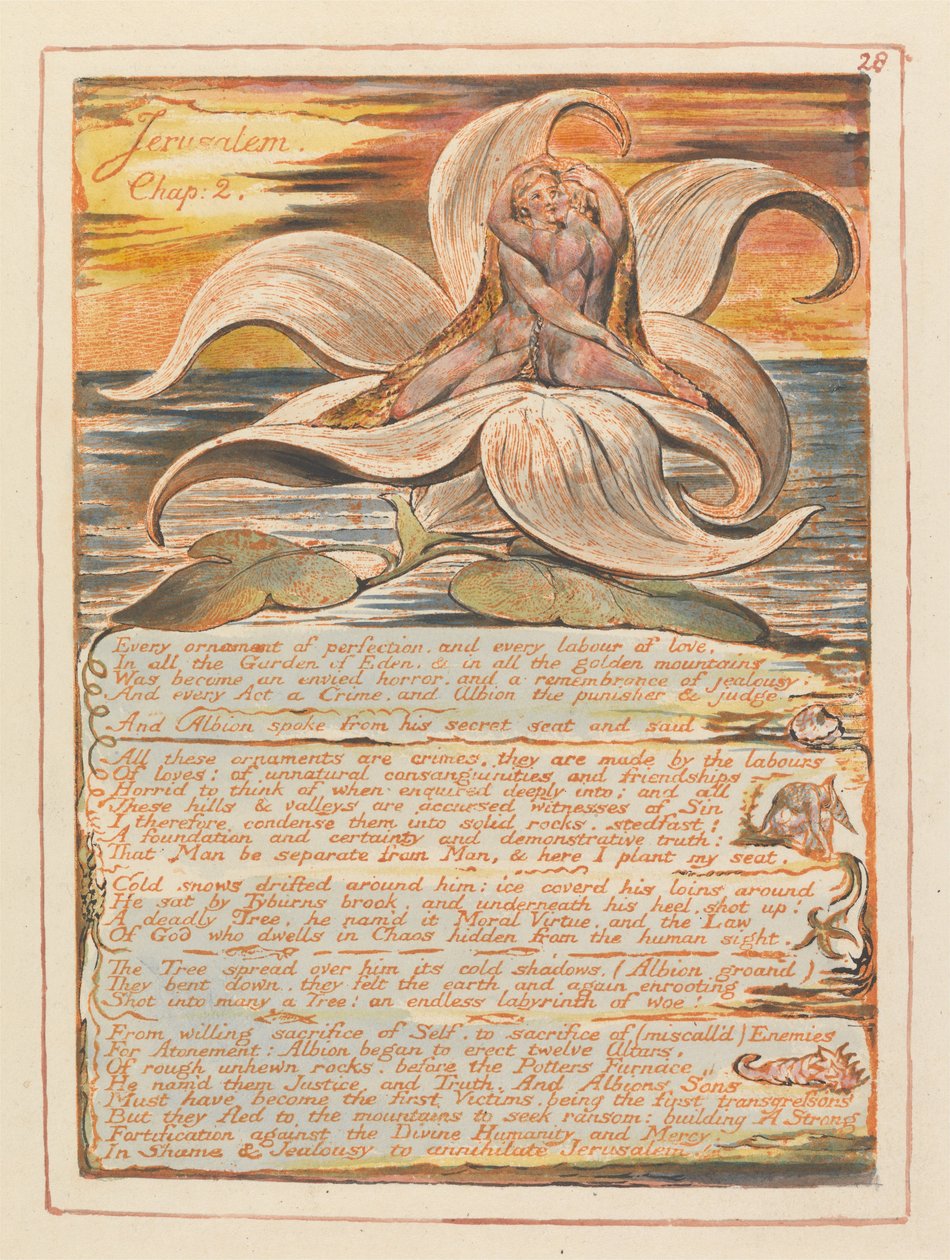 Jerusalem, plade 28, Jerusalem, kapitel. 2 .... af William Blake